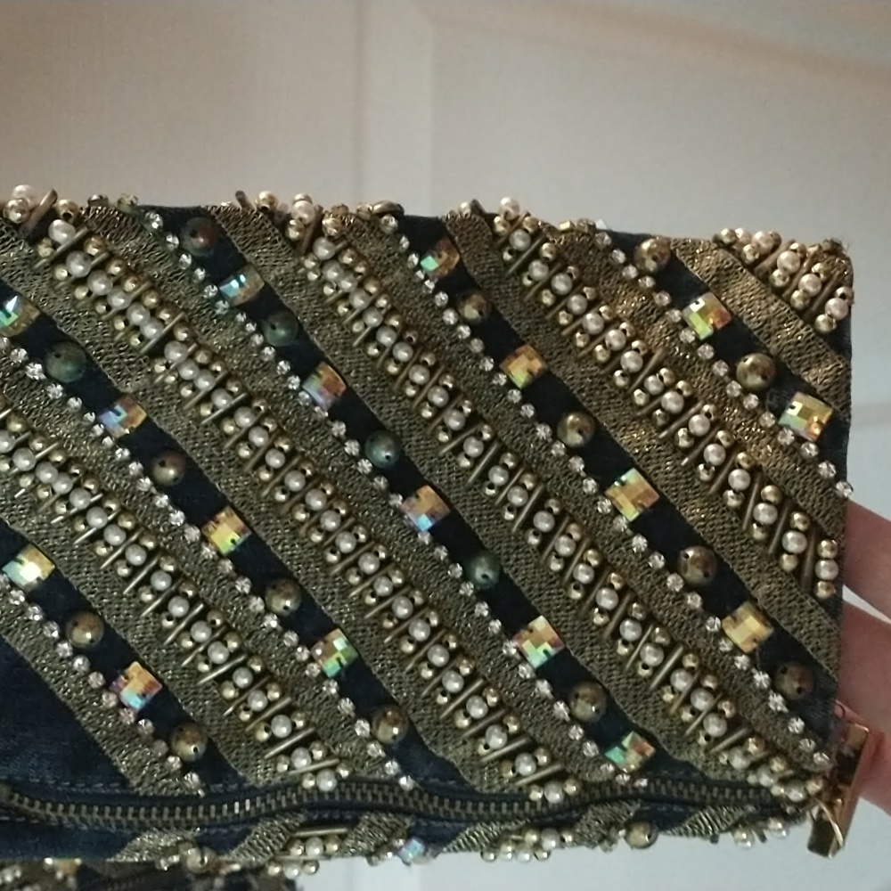 Skinny jeans, Nice Istanbul, Turkish, heavily jeweled jeans, European 40, NWT - Picture 6 of 14